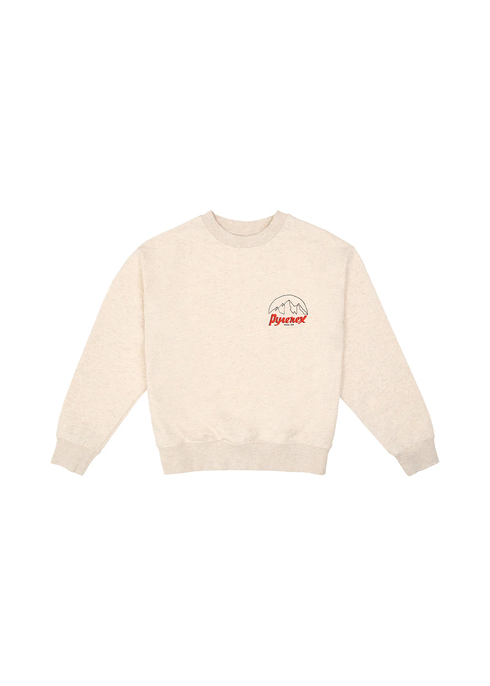 Sweatshirt unisexe en coton biologique Pyrenex Cliff crème - Image 10