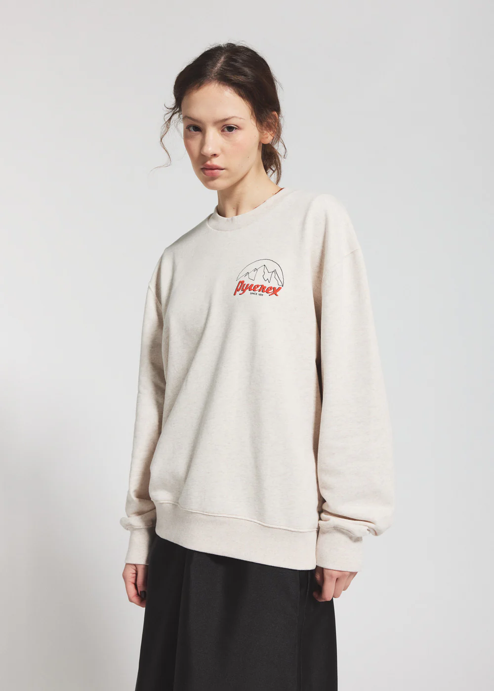 Sweatshirt unisexe en coton biologique Pyrenex Cliff crème - Image 2