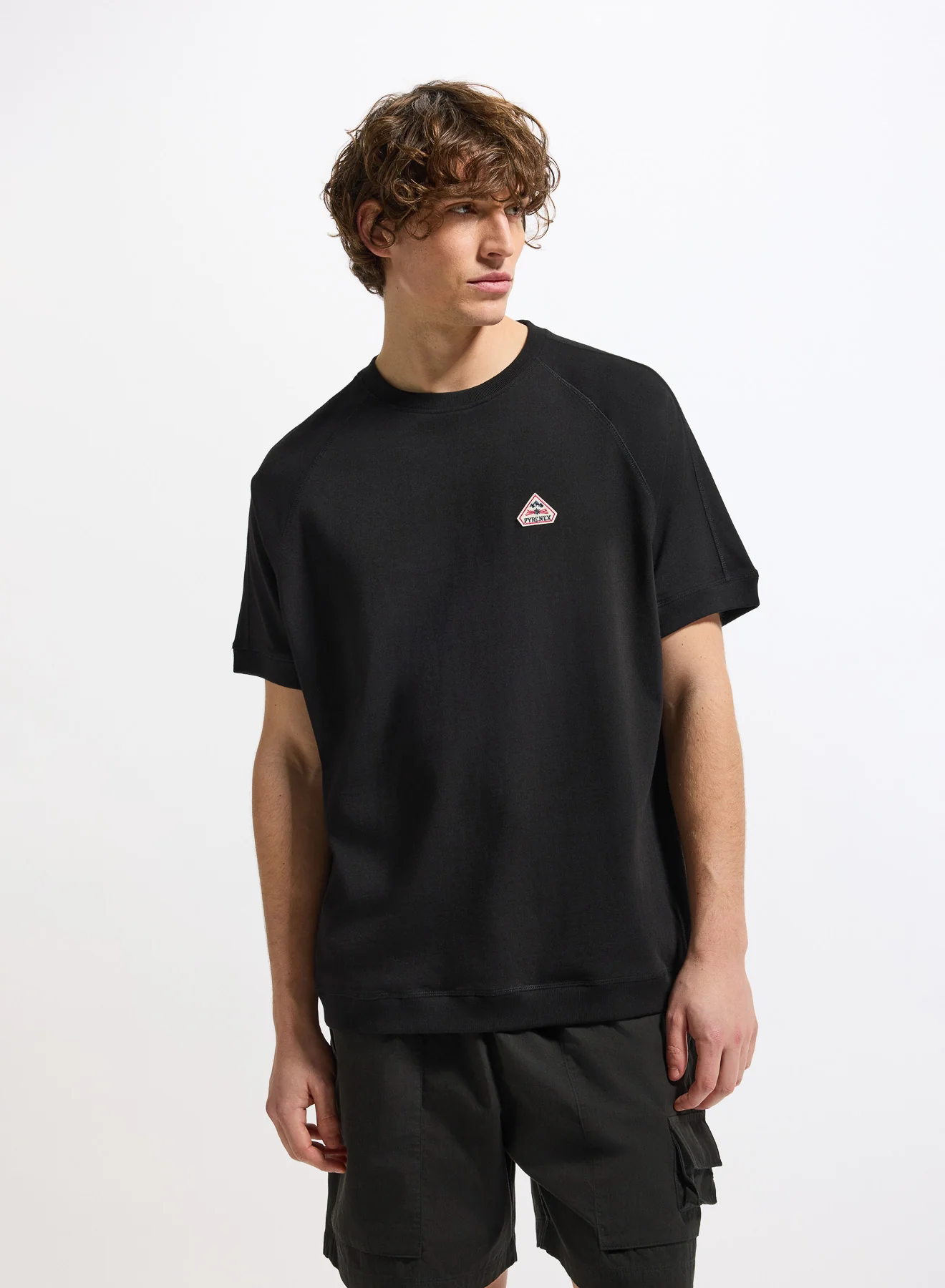 T-shirt épais en coton bio unisexe Pyrenex Peak noir
