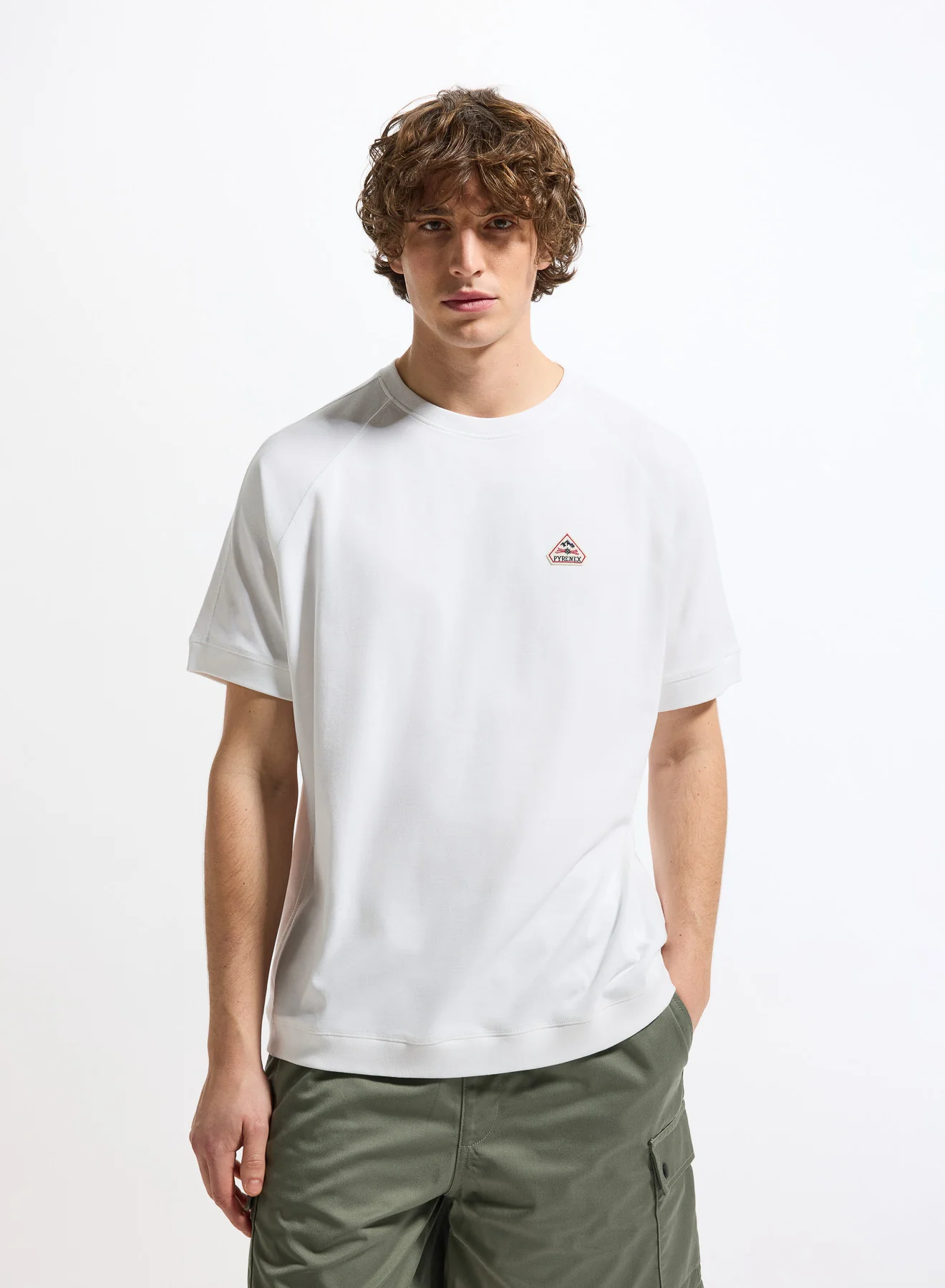 T-shirt épais en coton bio unisexe Pyrenex Peak blanc