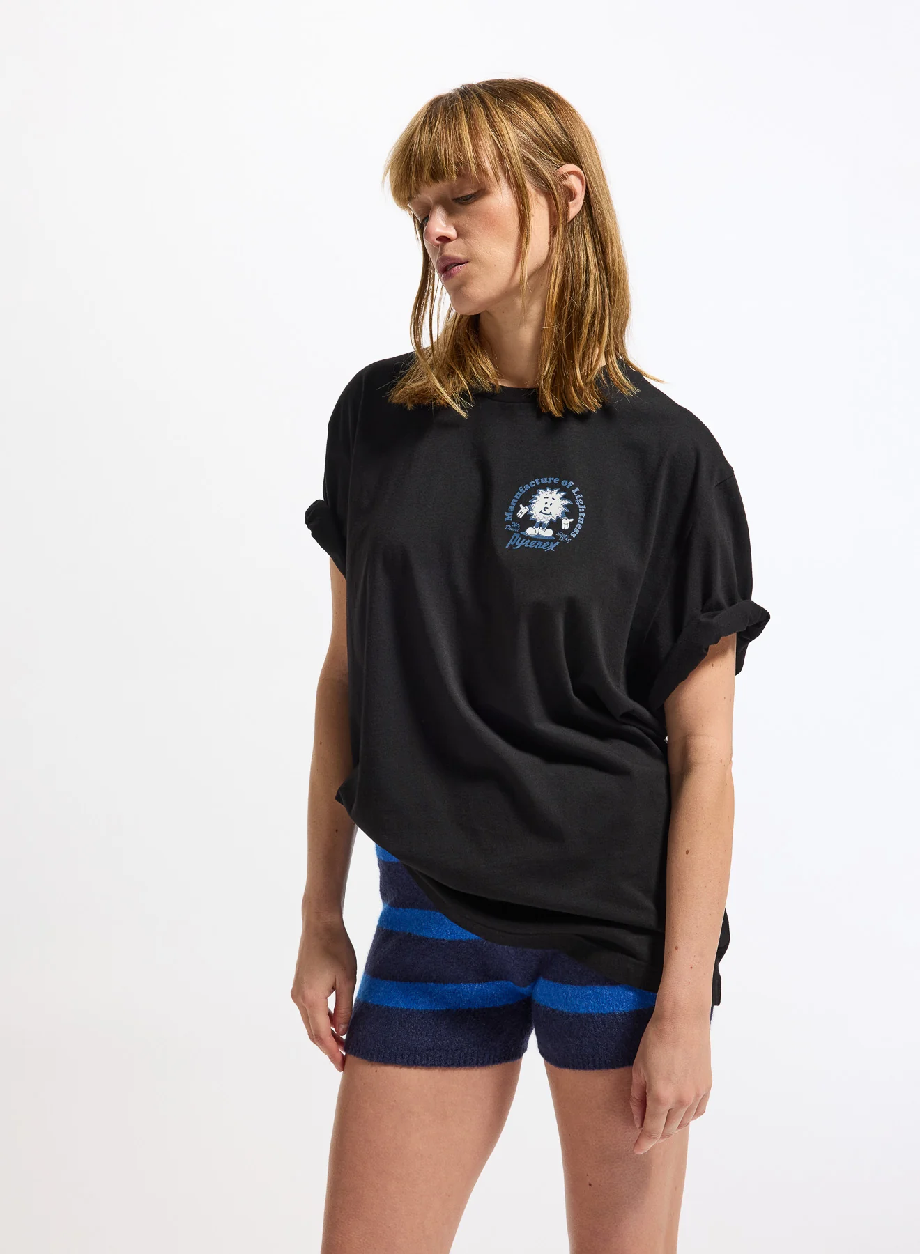 T-shirt unisexe en coton biologique Pyrenex Mfg Tee noir