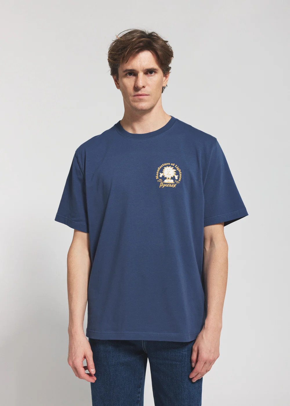 T-shirt unisexe en coton biologique Pyrenex Mfg Tee bleu