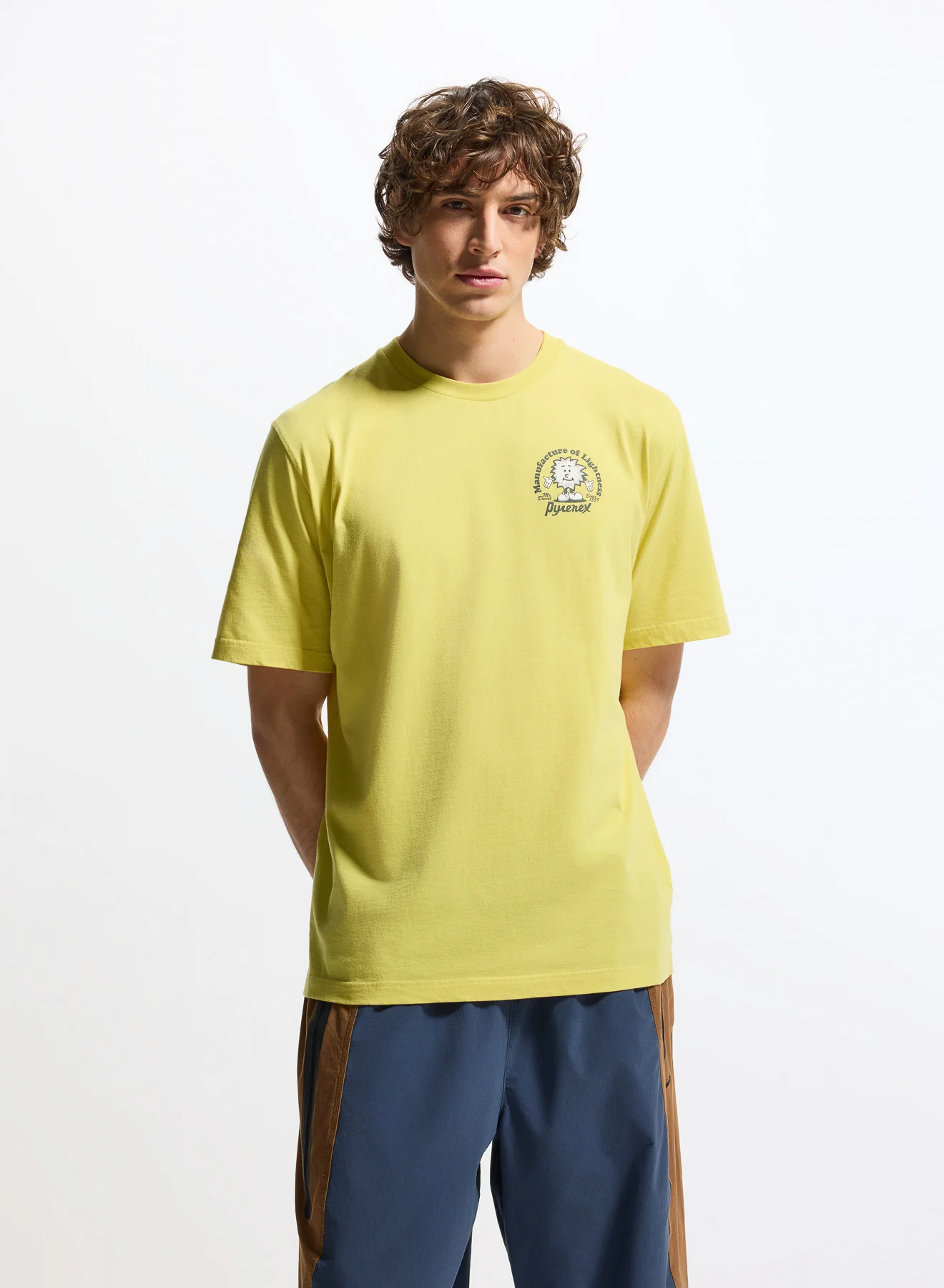 T-shirt unisexe en coton biologique Pyrenex Mfg Tee jaune - Image 2