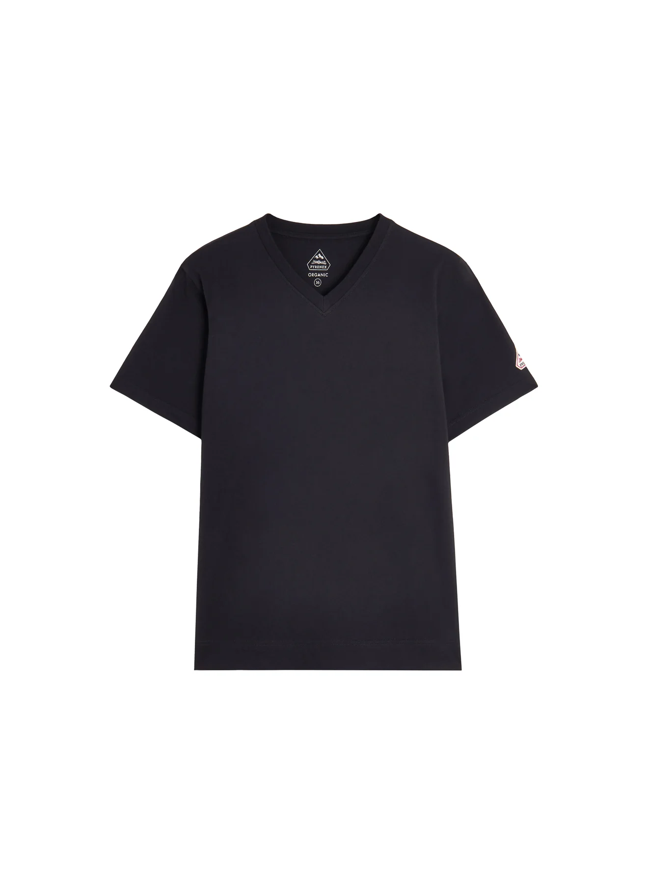 T-shirt femme en coton biologique en col V Pyrenex Crocus noir - Image 5